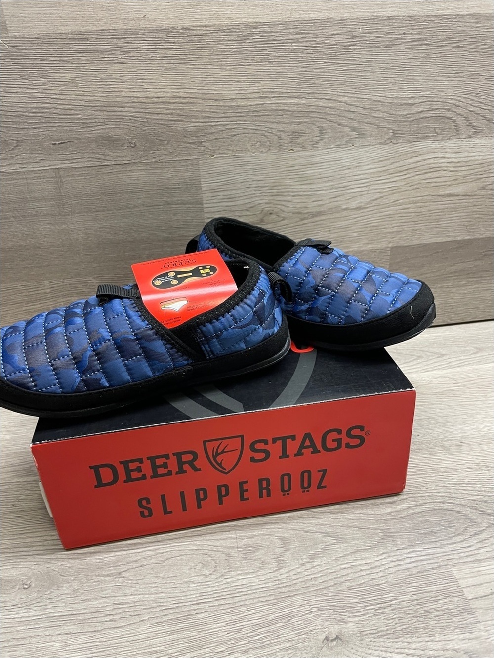 Deer Stags Blue Camo Lil Yuma Kids Slip-On shoes #4